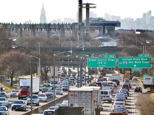 West bound Long Island Expressway is one of the most congested highway in New York City located in Queens, New York on Monday, March 7, 2011. Original Filename: _H4G0748.jpg